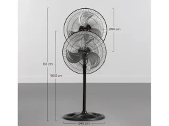 Ventilador de Pie Ø45cm 75W 3 Velocidades Industrial Negro Raydan Home