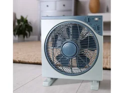 Ventilador de Sobremesa Ø30cm 50W 3 Velocidades Box Gris/Azul Thinia Home