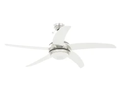 Ventilador de techo adornado con lámpara 128 cm blanco