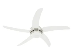Ventilador de techo adornado con lámpara 128 cm blanco ES622446