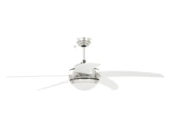 Ventilador de techo adornado con lámpara 128 cm blanco ES622446