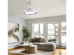 Ventilador de techo Akran Bel Air 72W 4 aspas retráctiles con luz LED plata Ø108 cm