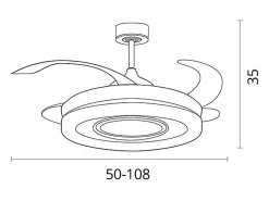 Ventilador de techo Amaltea Bel Air 116W 4 aspas retráctiles blanco Ø108 cm