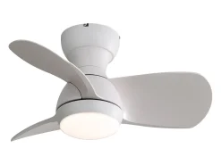 Ventilador de techo blanco de 23 pulgadas ---- Ventilador de techo con luz LED y 3 aspas de ABS --- para dormitorio