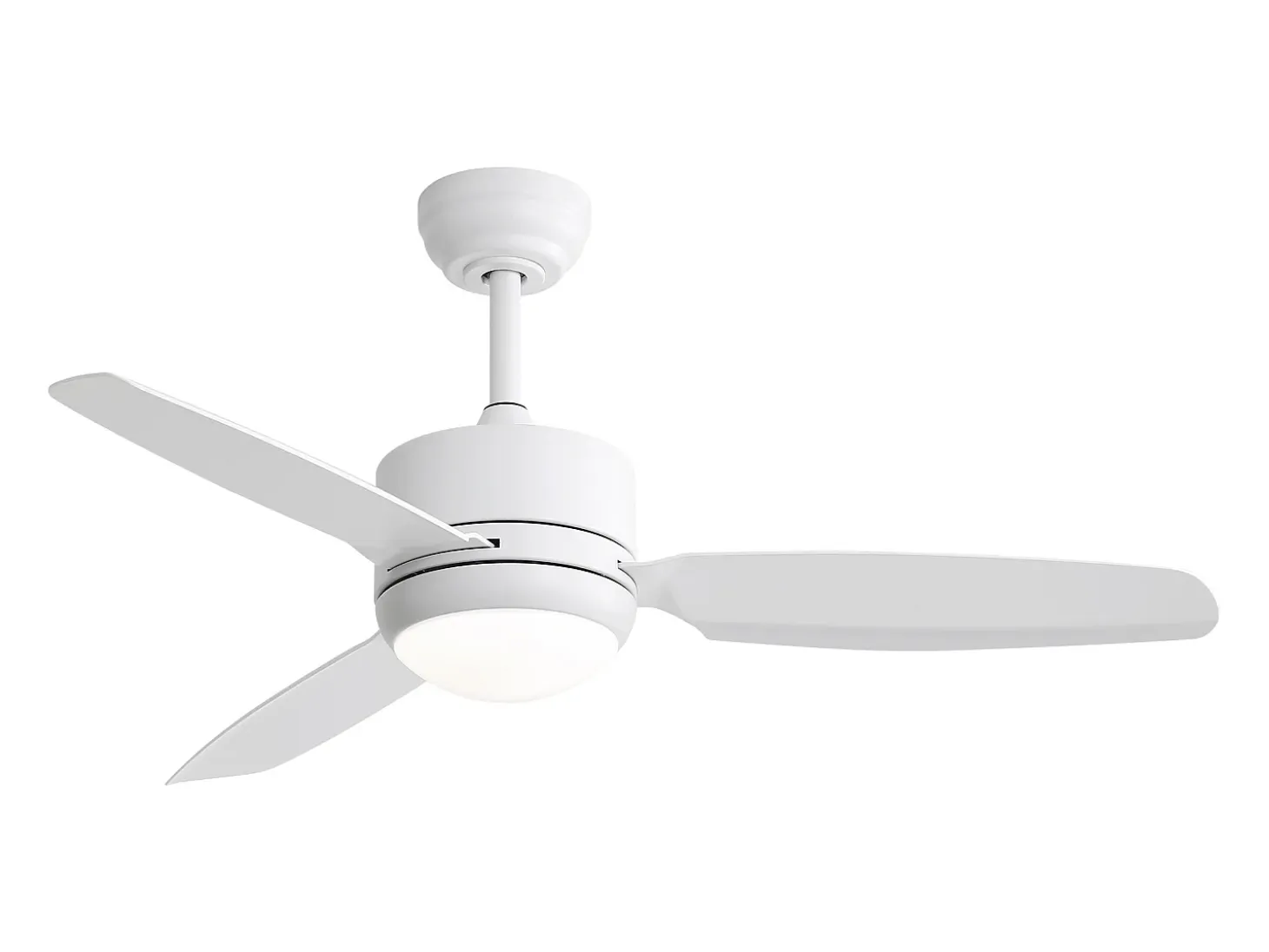 Ventilador de techo blanco - Ventilador de techo para sala de estar con 6 velocidades y 3 aspas de ABS - Iluminación LED