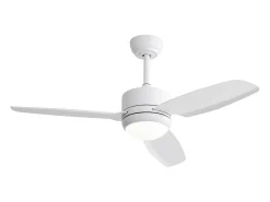 Ventilador de techo blanco - Ventilador de techo con luz LED y 3 aspas de ABS - 6 tipos de ventiladores con control remoto - para sala de estar