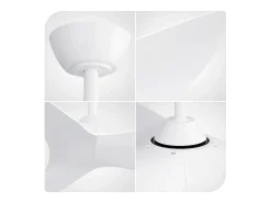 Ventilador de techo blanco de 38 pulgadas - Ventilador de techo de 6 velocidades con control remoto - Para dormitorio y sala de estar