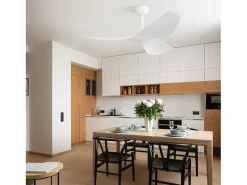 Ventilador de techo blanco de 38 pulgadas - Ventilador de techo de 6 velocidades con control remoto - Para dormitorio y sala de estar