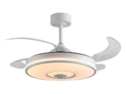 Ventilador de techo Colors Bel Air 72W 4 aspas retráctiles con altavoz Bluetooth blanco Ø108 cm