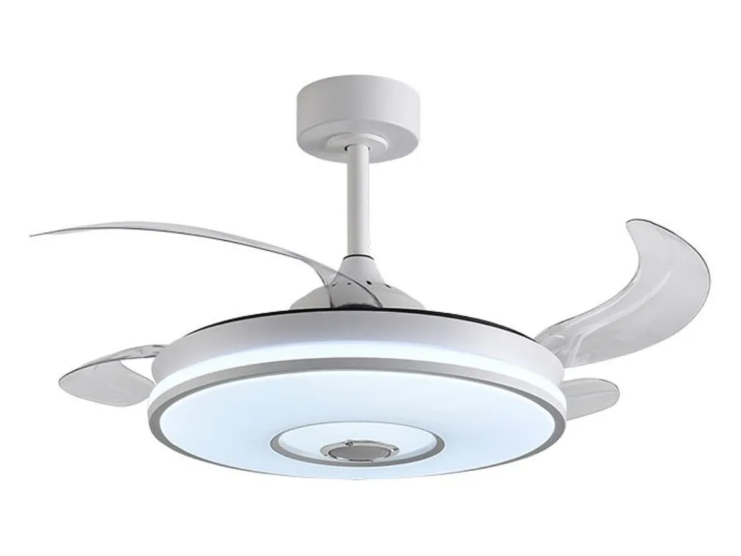 Ventilador de techo Colors Bel Air 72W 4 aspas retráctiles con altavoz Bluetooth blanco Ø108 cm