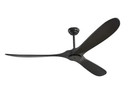 Ventilador de Techo con Aspas de Madera SucceBuy 183cm sin Luz con Mando a Distancia y Motor Reversible Negro