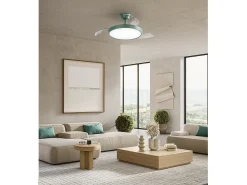 Ventilador de techo con luz Perenz 7196 R CT Verde - Ø 106 cm, 3 aspas, 6 velocidades, motor DC de 40 W, silencioso