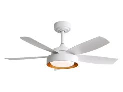 Ventilador de techo con luz LED de 22W, mando a distancia, motor DC reversible, ABS, blanco (106,6x106,6x35,5cm)