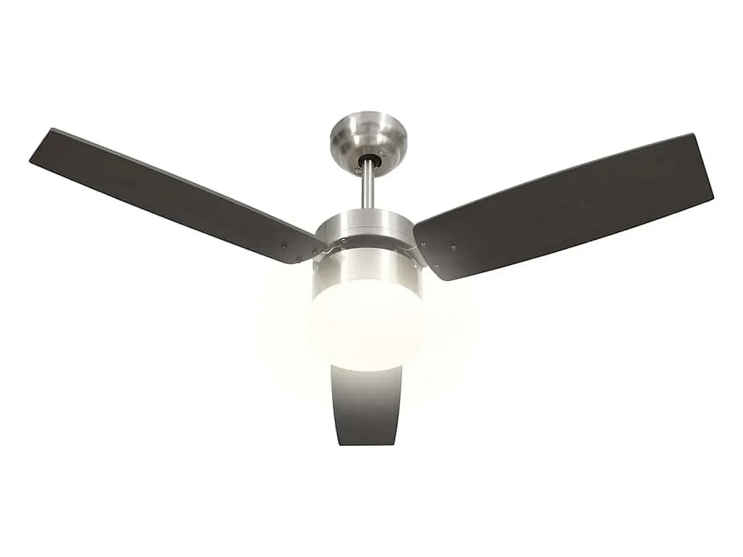 Ventilador de techo con luz con mando marrón oscuro 108 cm