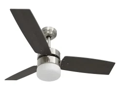 Ventilador de techo con luz con mando marrón oscuro 108 cm