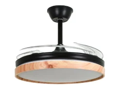 Ventilador de techo Cosmos Mini Bel Air 48W 4 aspas retráctiles negro/madera Ø91 cm