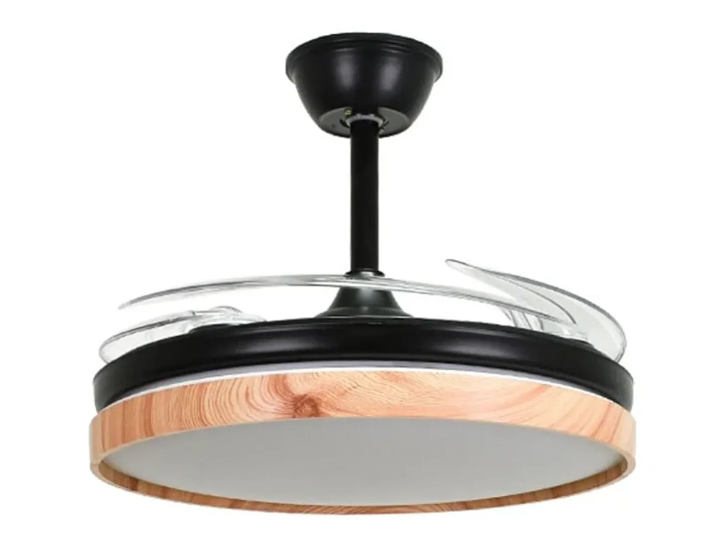 Ventilador de techo Cosmos Mini Bel Air 48W 4 aspas retráctiles negro/madera Ø91 cm
