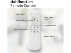 Ventilador de techo de 52" - Color madera con control remoto de 6 velocidades - Para patio y sala