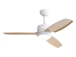 Ventilador de techo de 116,8 cm con 3 aspas de ABS y LED, 6 velocidades, motor CC reversible, luz natural
