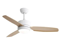 Ventilador de techo de 116,8 cm con 3 aspas de ABS y LED, 6 velocidades, motor CC reversible, luz natural