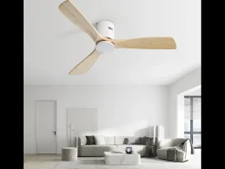 Ventilador de techo de 52 pulgadas - Ventilador de techo de 3 aspas con control remoto - 6 velocidades - para sala de estar y dormitorio