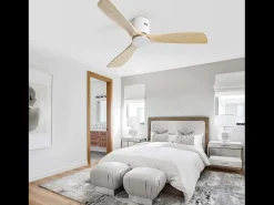Ventilador de techo de 52 pulgadas - Ventilador de techo de 3 aspas con control remoto - 6 velocidades - para sala de estar y dormitorio