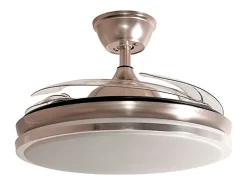 Ventilador de techo Dune Bel Air 72W aspas retráctiles mando a distancia inox Ø108 cm
