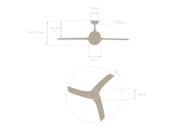 Ventilador de techo Evvo V522 60W 3 aspas 6 velocidades blanco Ø132 cm