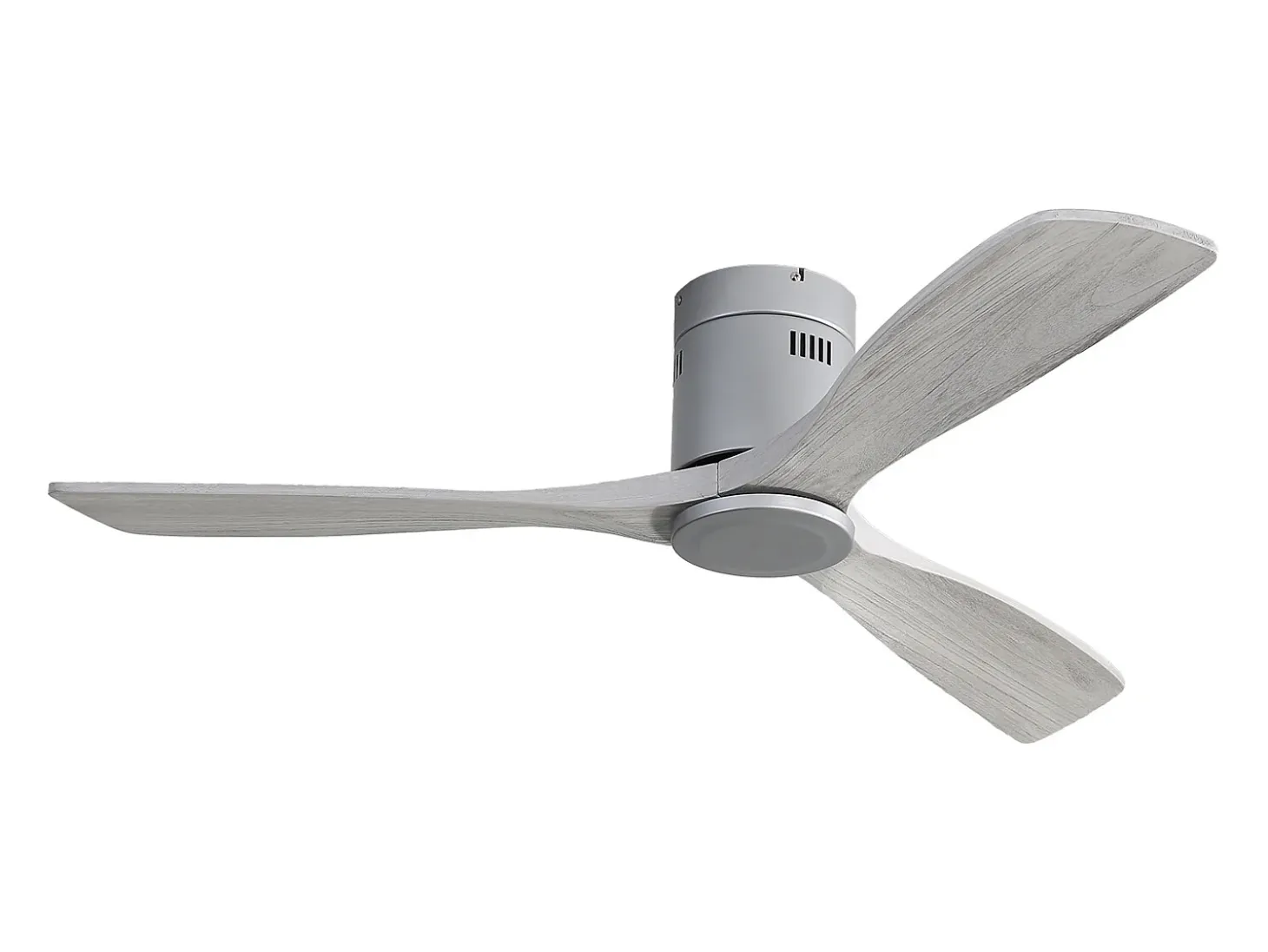 Ventilador de techo moderno plateado - Ventilador de techo de 52" con 3 aspas - Motor de CC reversible y silencioso - Para sala de estar