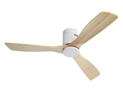 Ventilador de techo moderno de madera - Ventilador de techo de 52" con 3 aspas - Motor de CC reversible y silencioso - Para sala de estar