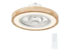 Ventilador de techo natural - Ventilador de techo con luz LED y 6 velocidades - para dormitorio