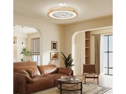 Ventilador de techo natural - Ventilador de techo con luz LED y 6 velocidades - para dormitorio