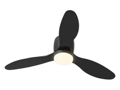 Ventilador de techo negro - Ventilador de techo con luz LED y 3 aspas - 6 velocidades - para dormitorios