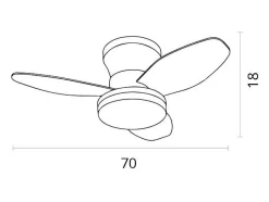 Ventilador de techo Tauro Mini Bel Air 48W 3 aspas con luz LED negro/cerezo Ø70 cm