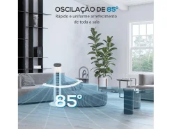 Ventilador de torre Homcom 50W con mando a distancia 3 velocidades blanco 78 cm