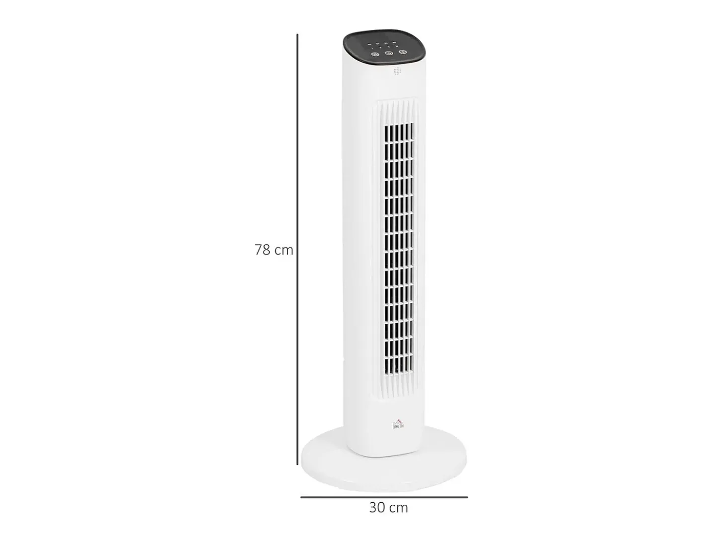 Ventilador de torre Homcom 50W con mando a distancia 3 velocidades blanco 78 cm