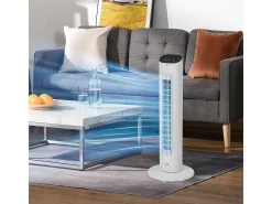 Ventilador de torre Homcom 50W con mando a distancia 3 velocidades blanco 78 cm