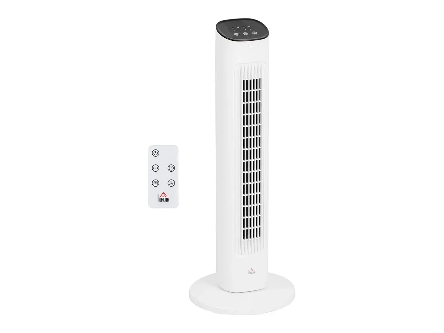 Ventilador de torre Homcom 50W con mando a distancia 3 velocidades blanco 78 cm
