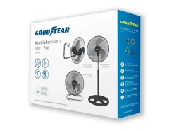 Ventilador Goodyear GY18SF 55W 3 en 1 negro/inox