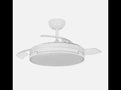 Ventilador Papiro blanco LED 59W con aspas desplegables y mando