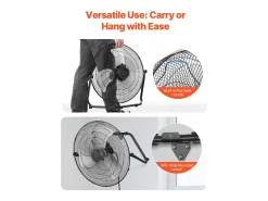 Ventilador SucceBuy Lote de 2 Ventiladores de Suelo de 51CM, 3 Velocidades, Alta Velocidad, Inclinación de 360°