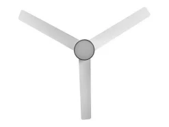 Ventilador Teo Niquel Aspas Blancas, Motor Dc Y Led 24w