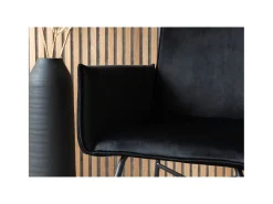 Venture Home Silla de comedor Pippi terciopelo negro