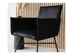 Venture Home Silla de comedor Pippi terciopelo negro