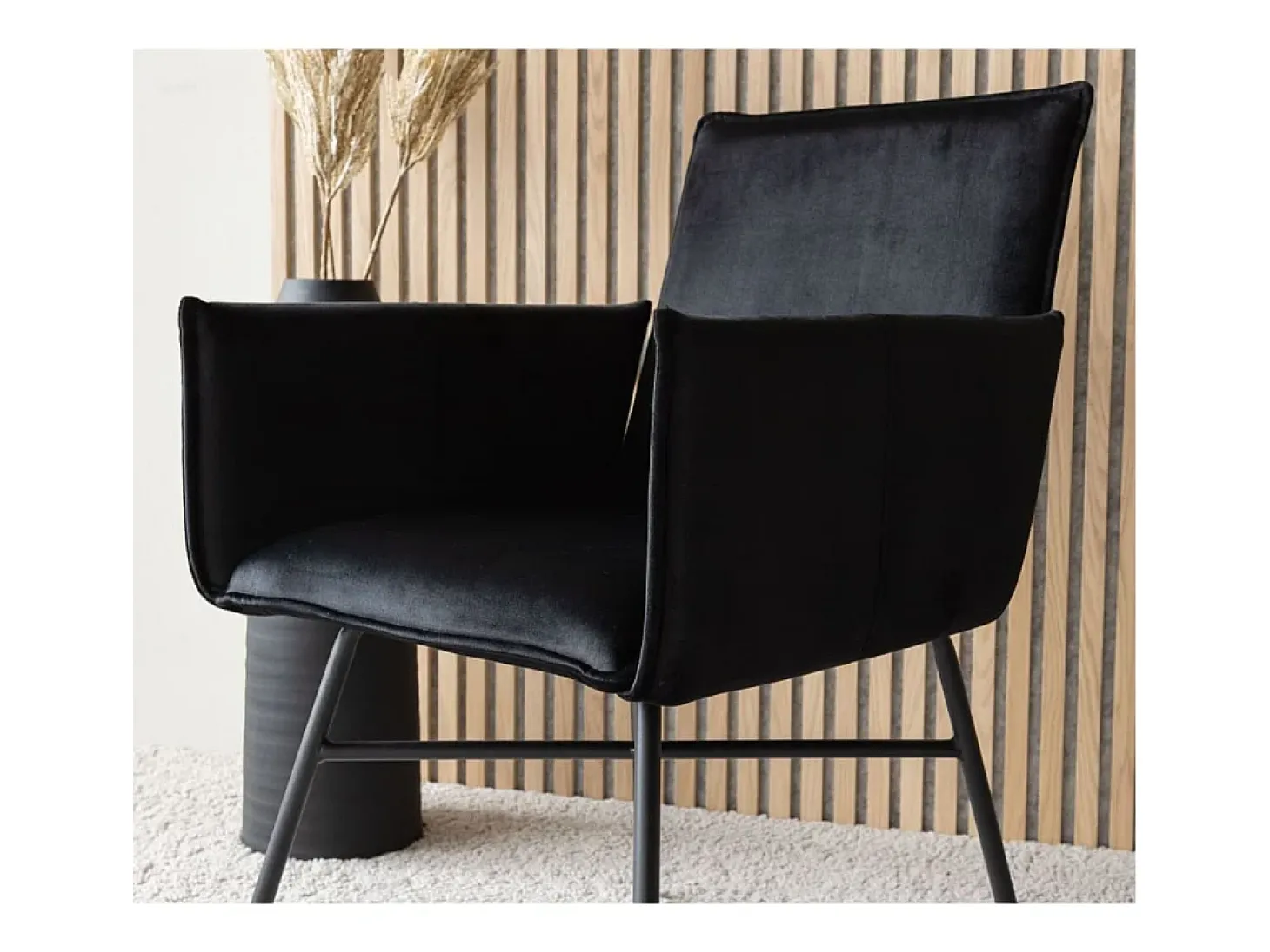 Venture Home Silla de comedor Pippi terciopelo negro