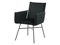 Venture Home Silla de comedor Pippi terciopelo negro