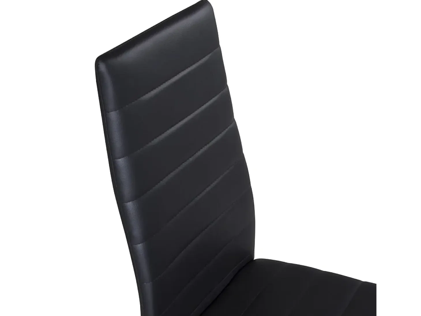 Venture Home Sillas de comedor 2 uds Slim apariencia de cuero negro