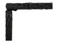 Village Green-Green Ridge Mesa alta bar ratán PE y superficie vidrio negro 180x70x110 cm