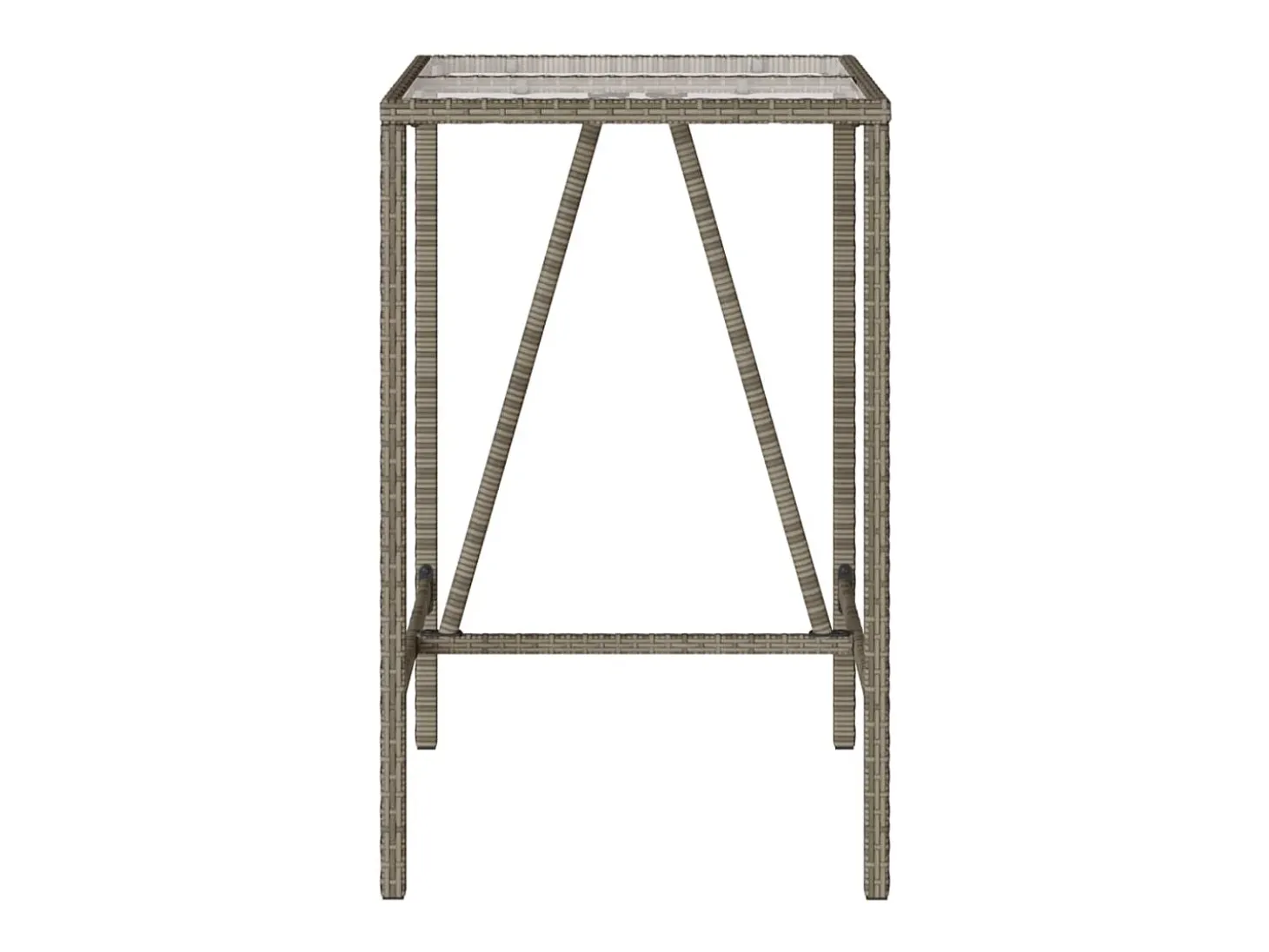 Village Green-Green Ridge Mesa de bar de exterior ratán sintético gris 70x70x110 cm
