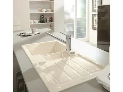VILLEROY ET BOCH Como Grifo de cocina plegable de acero inoxidable con ventana de ducha